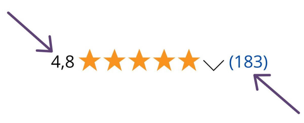 Sternebewertung auf Amazon