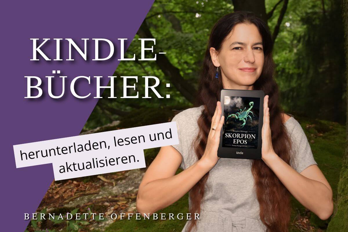 Autorin mit Kindle-Buch