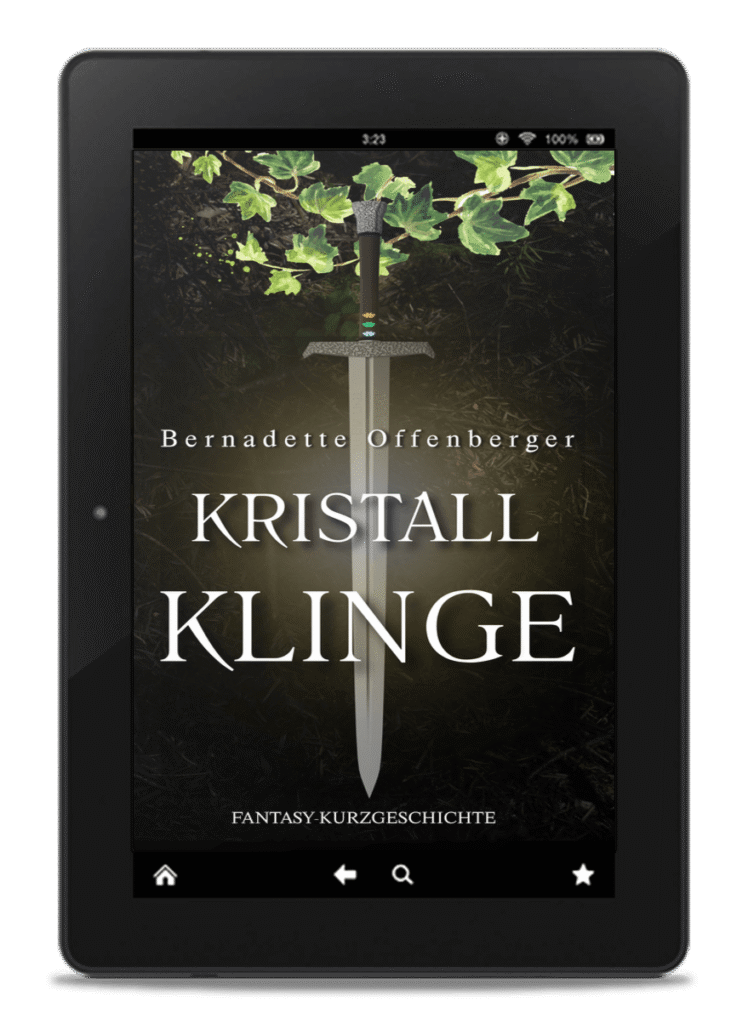 Das E-Book-Coverbild von "Kristallklinge", einer düsteren Fantasy-Kurzgeschichte im Mittelalter.